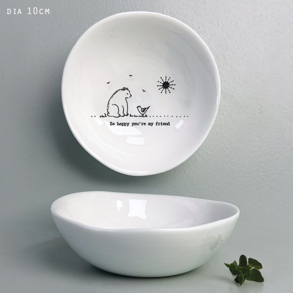 'So happy you're my friend' Medium Wobbly Bowl