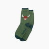 Highland Cow Wool Fluffy Element Socks in Green