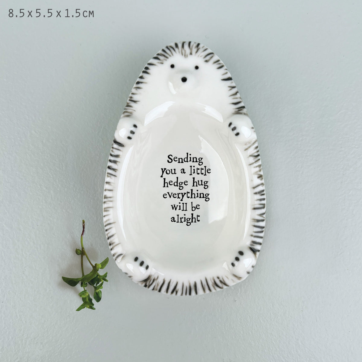 Hedgehog Flat trinket Dish - "Sending you a hug"