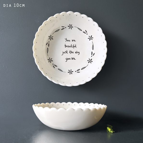 'You are beautiful' Scalloped bowl