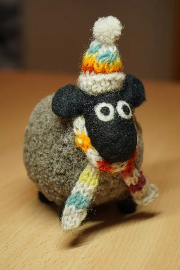 Stuart the Lakeland Sheep Felted Wool Onrnament