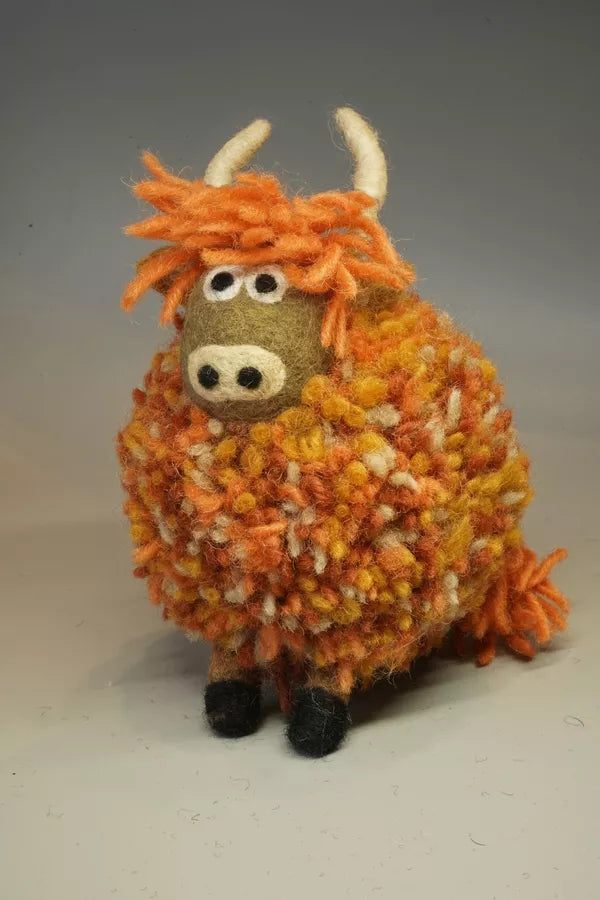 Duncan The Highland Cow Felted Wool Ornament