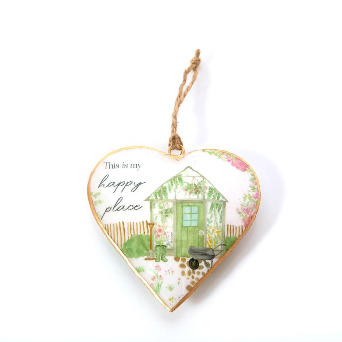 Cottage Garden Metal Heart Hanger (6 Assorted)
