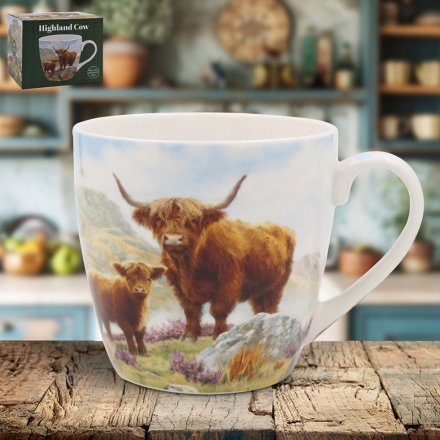 Highland Cow Breakfast Mug