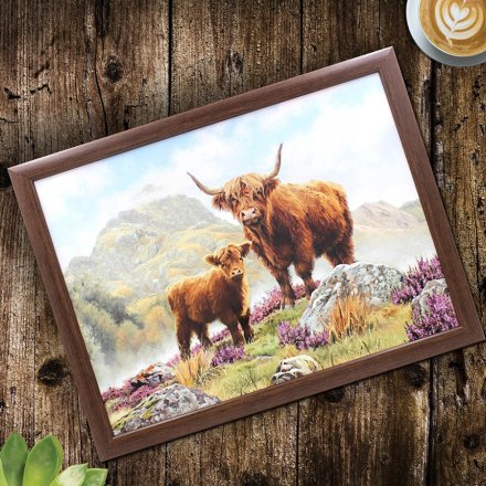 Highland Cow Scene Lap Tray