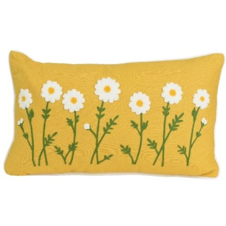Daisy Flower Rectangular Cushion