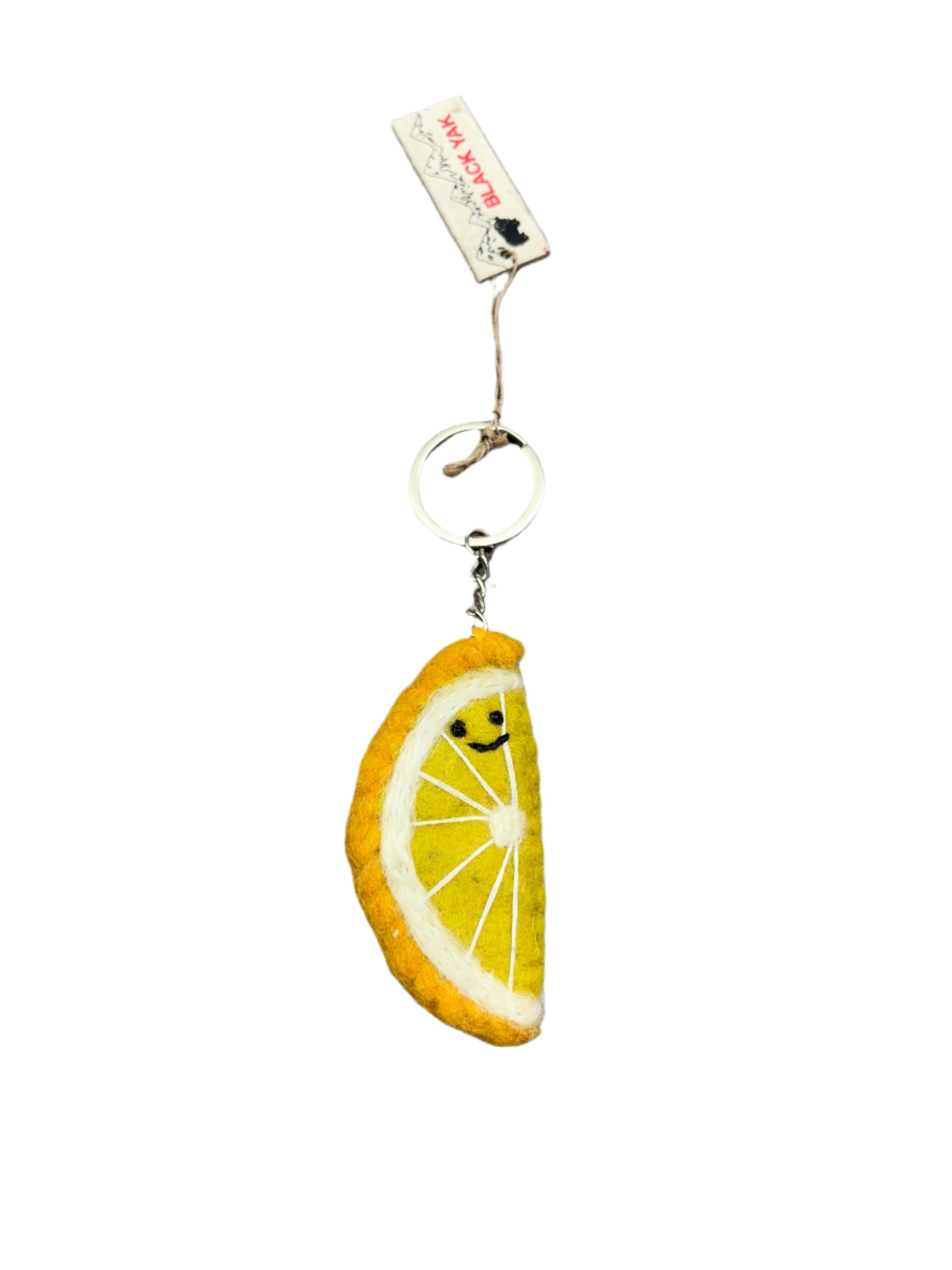 Lemon Wool Felt Keyring