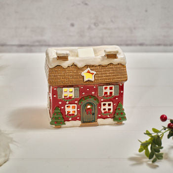 Stoneware Red Cottage Wax Melt Burner