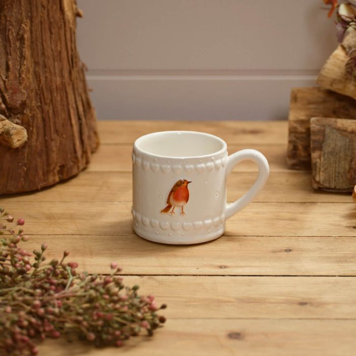 Countryside Embossed Robin Mug