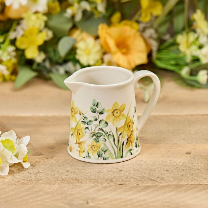 Stoneware Daffodil and Daisy Jug Full Wrap