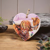 Highland Cow with Thistle Ceramic Hanging Heart