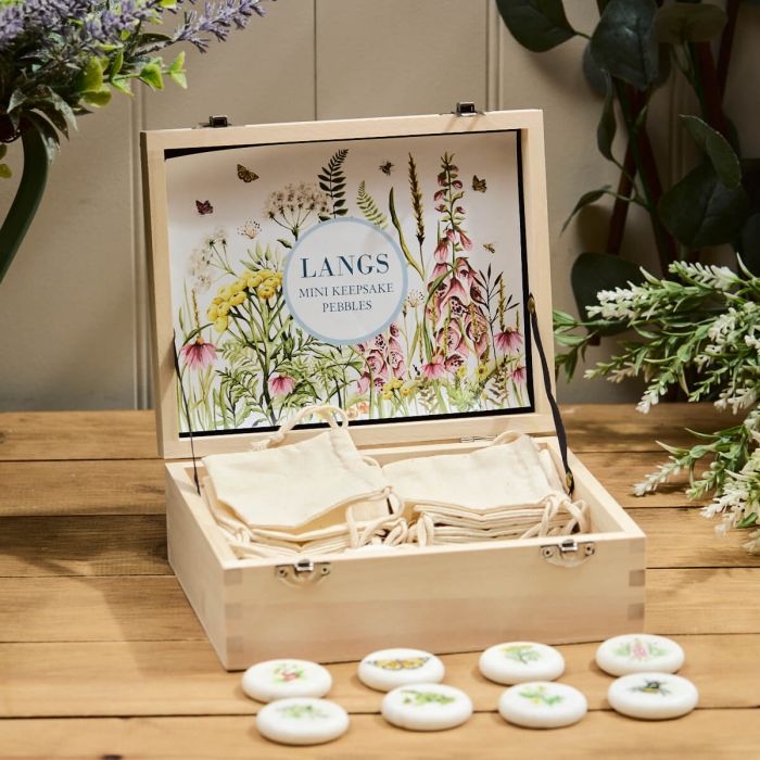 Wildflower Keepsake Double Sided Pebble with Pouch