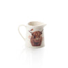 Frosted Highland Cow With Robin Stoneware Milk Jug