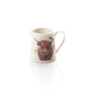 Frosted Highland Cow With Robin Stoneware Milk Jug