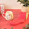 'The most wonderful time of the year' Stoneware Mug with Socks
