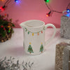 Large Ceramic Christmas Tree with String Lights Embossed Jug