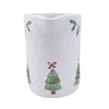Large Ceramic Christmas Tree with String Lights Embossed Jug