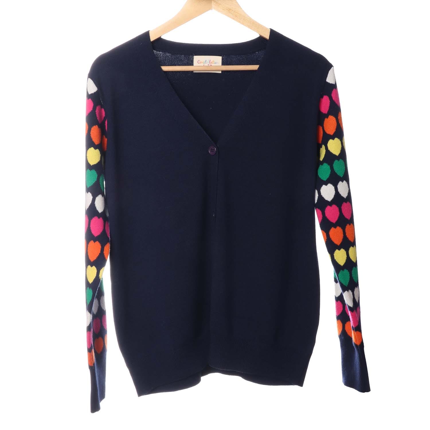 Zelly Mini Hearts Navy Cardigan