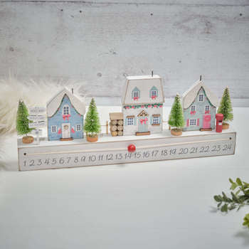 Wooden Cottage Scene Advent Calender