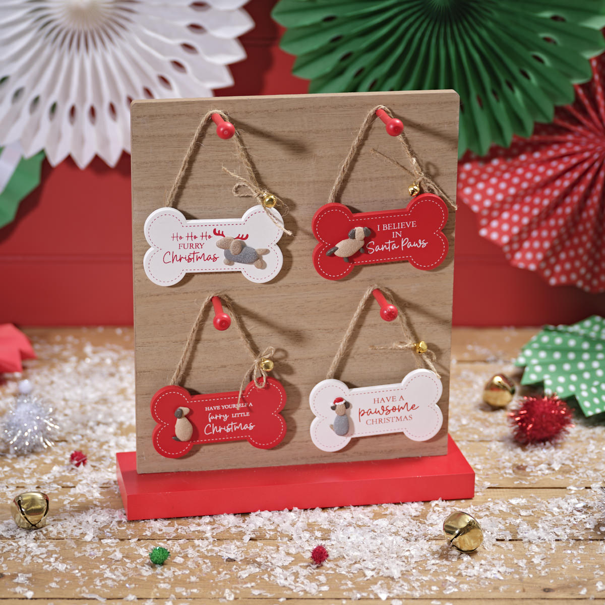 Festive Bone Shaped Wood Hangers