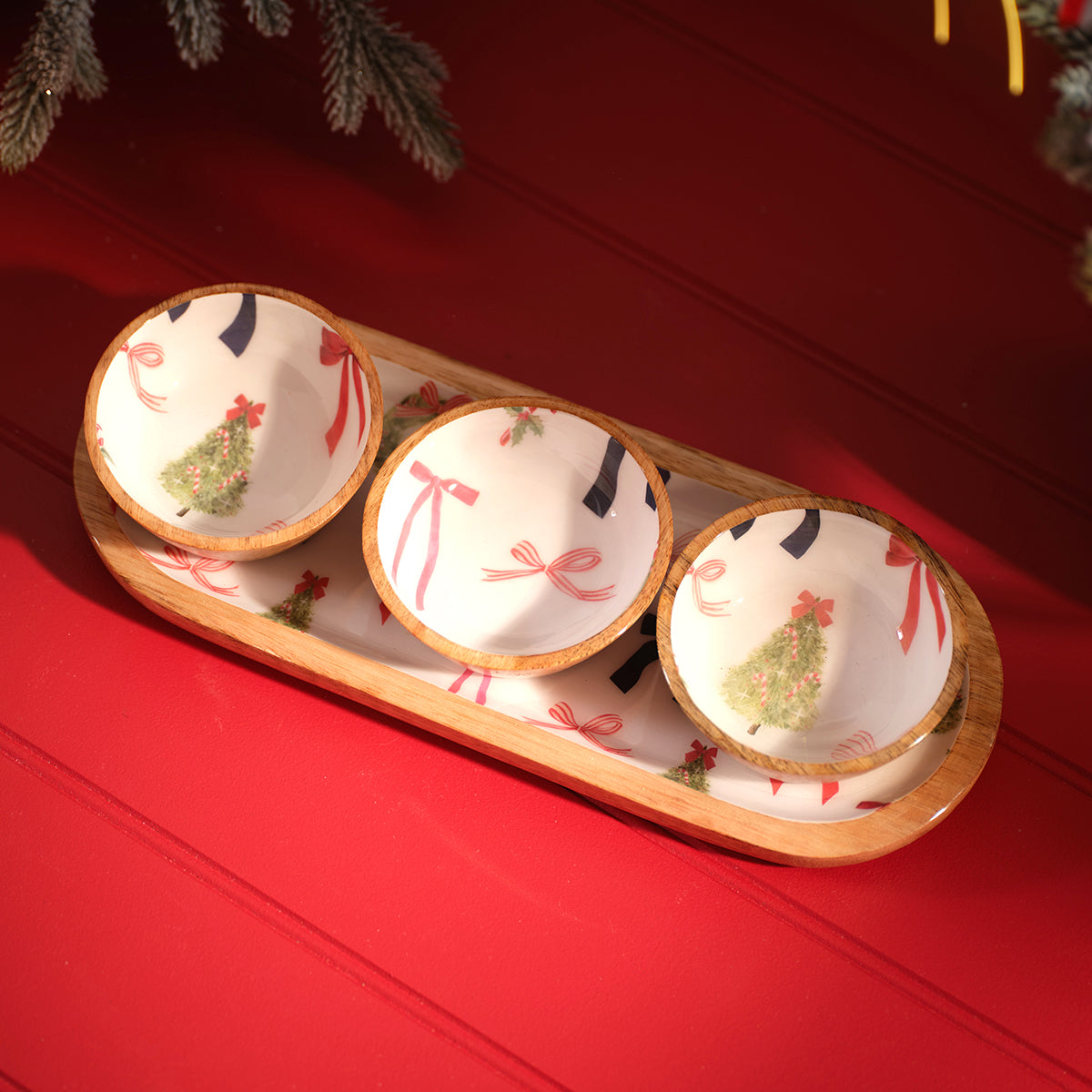 Merry Little Bows Snack Bowl Set