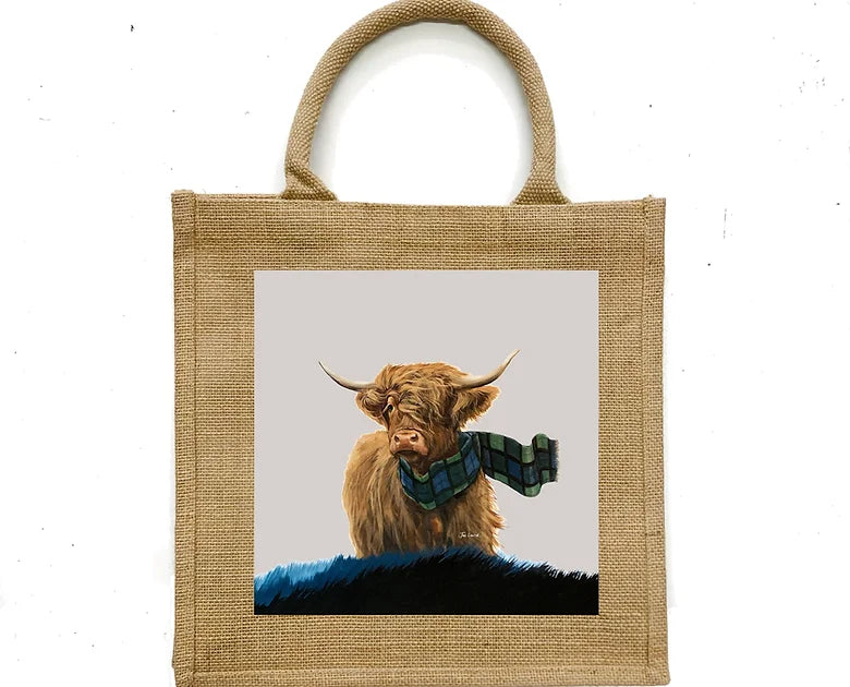 Tartan Storm Small Jute Bag