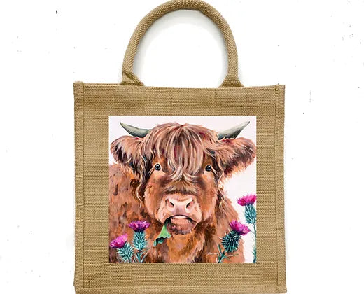 Thistle Do Small Jute Bag