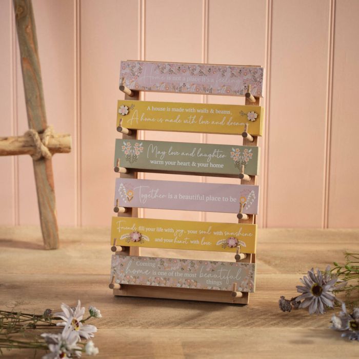 Ditsy Floral Wood Tabletop Blocks