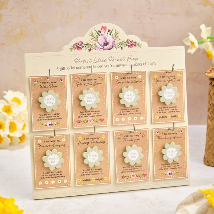 Floral Serenade Wood Flower Pocket Hugs on Card