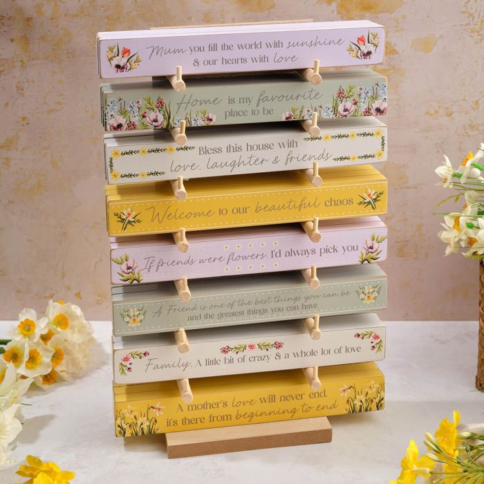 Floral Serenade Large Wood Tabletop Block