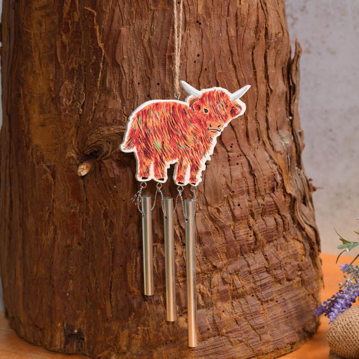 Highland Coo Rainbow Windchime