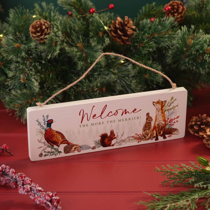 Woodland Noel Welcome Wood Plaque