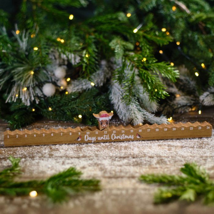 Christmas Highland Cow 'Days until Christmas' Countdown
