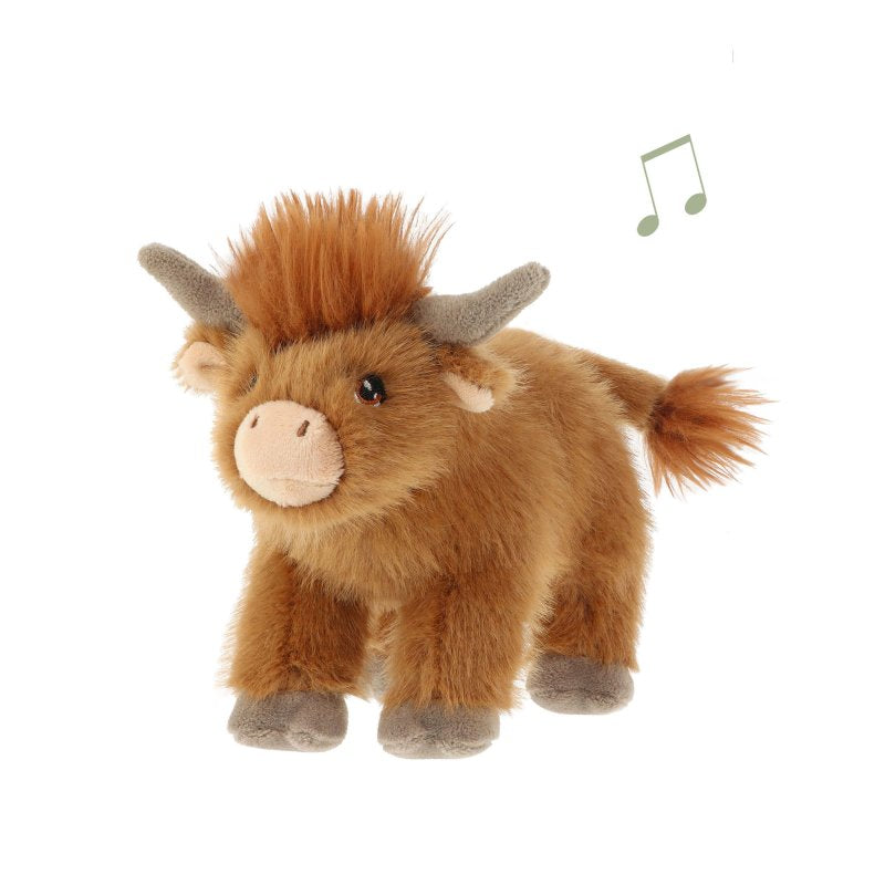 15cm Keel Standing Highland Cow With Sound