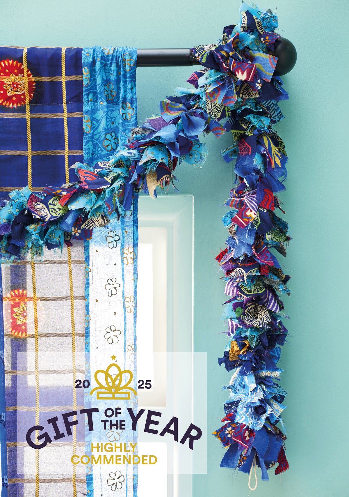 Recycled Sari Eco Tinsel/Garland - Blue