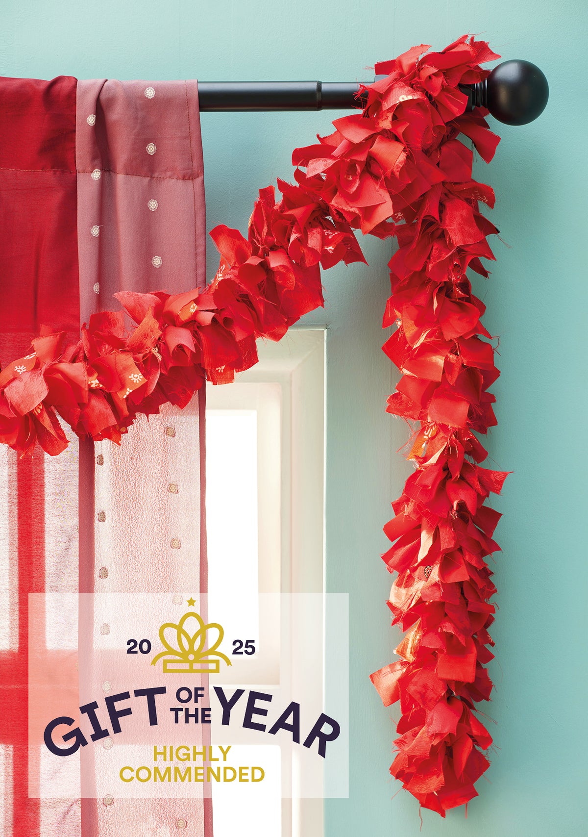 Recycled Sari Eco Tinsel/Garland - Red