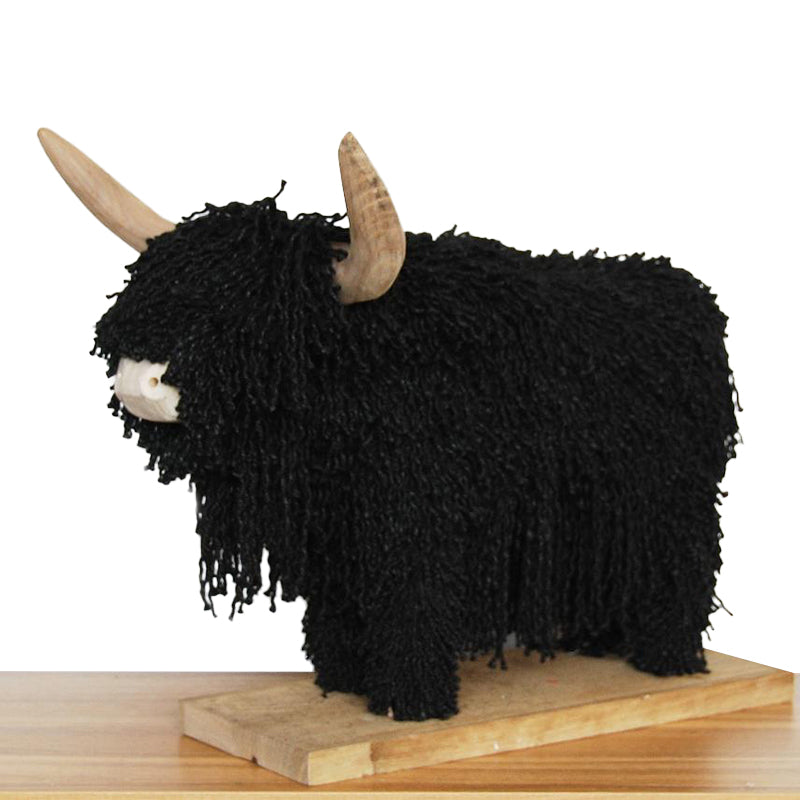 Aquarelle Home Large 'Morag' Jute Black Highland Cow Ornament
