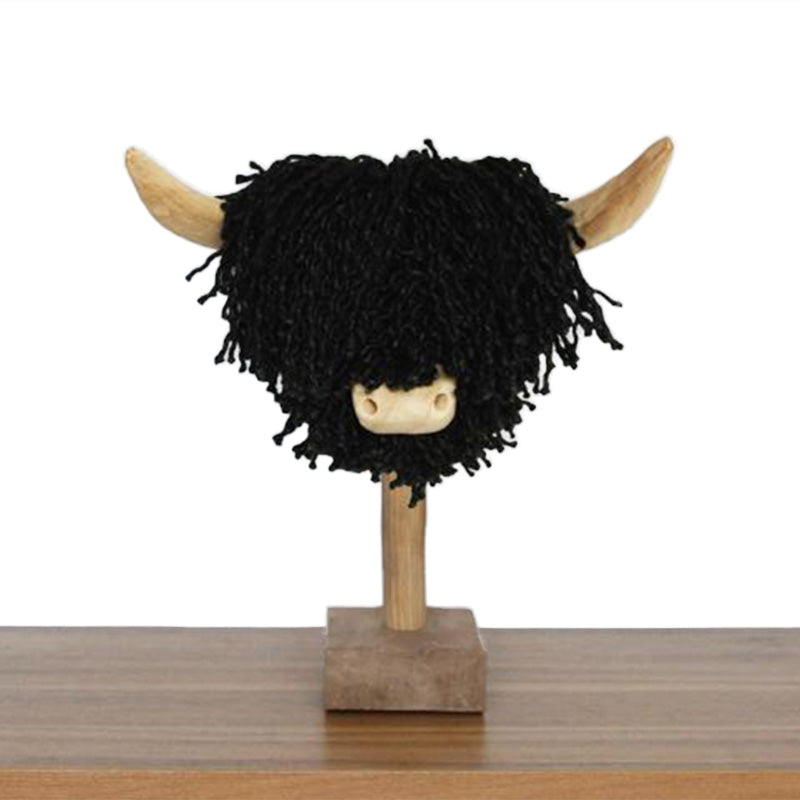 Aquarelle Home 'Elspeth' Small Highland Cow Head (Jute Black)