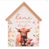 Highland Cow House Shaped Plaque 'Home is Where the Herd is'