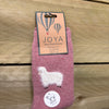 Pink Wool Blend Socks with Fluffy Sheep