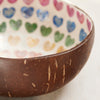 Coconut Shell Bowl With Rainbow Hearts