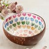 Coconut Shell Bowl With Rainbow Hearts