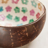 Coconut Shell Bowl with Coloured Flowers