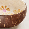 Coconut Shell Bowl With Daisies