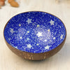 Coconut Shell Bowl Blue With White Stars