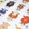 Alz Couzens Cattle Breeds Print - Unframed