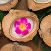 Namaste Flower Candle in Coconut Shell