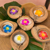 Namaste Flower Candle in Coconut Shell