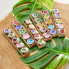 'Namaste' Tray of 5 Hand Painted Ceramic Candles