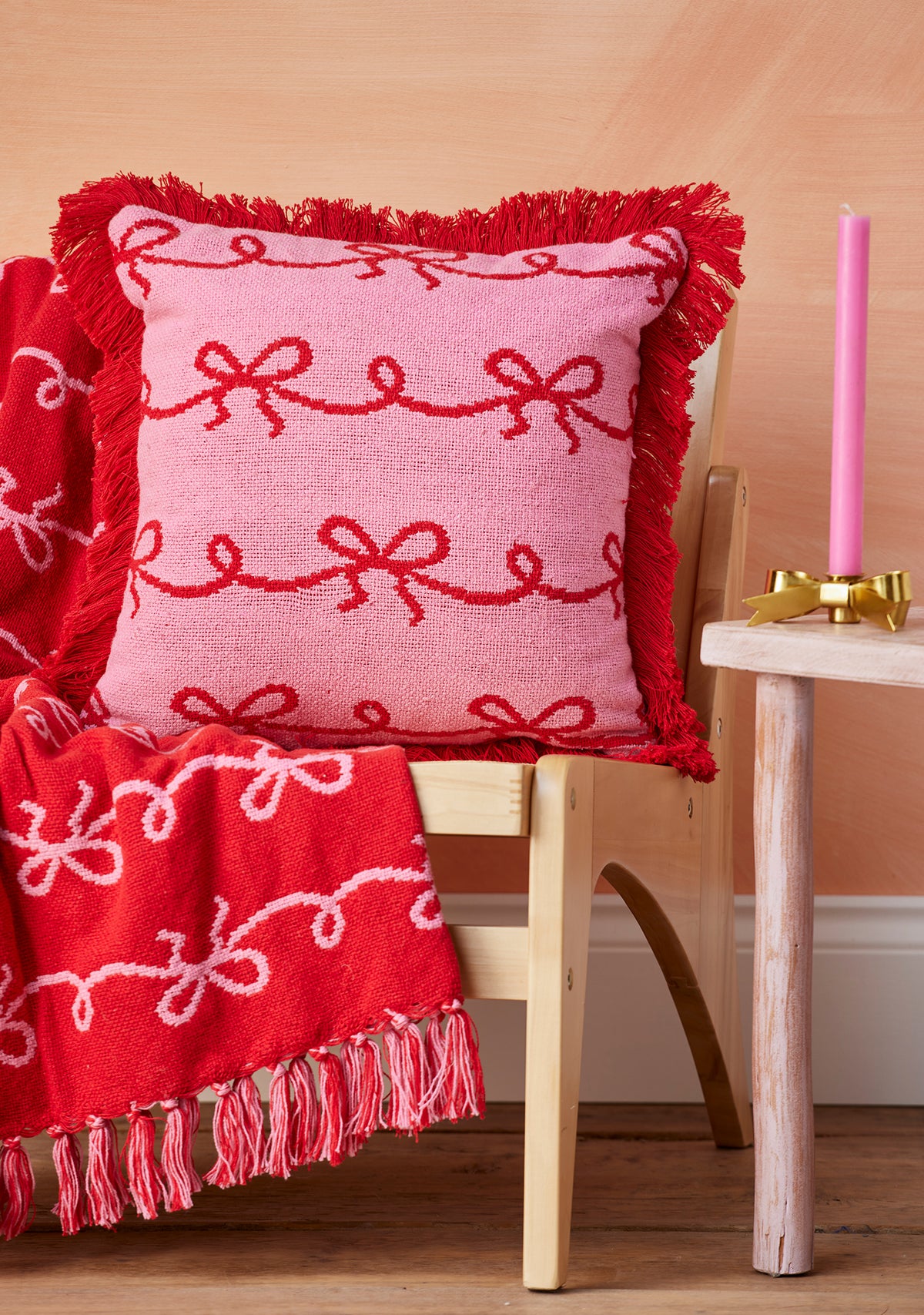 Reversible Bow Cushion Cover